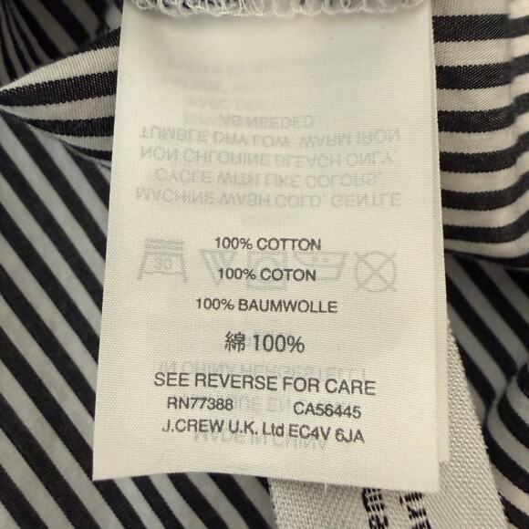 J.Crew Navy White Striped Funnelneck Pullover Top Cotton Poplin Size 14 - Picture 6 of 9